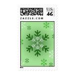 Green Snowflake Postage