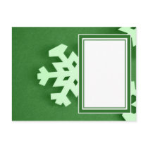 Green Snowflake Postcard