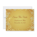 Green Snowflakes Save The Date Card Personalized Invite