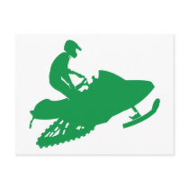Green-Snowmobiler Postcards
