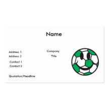 green soccer ball smiley face business card template