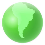 Green South America Globe Round Sticker
