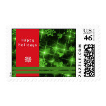 Green Sparkle Holiday Postage Stamp by SBCSTUDIO Green Sparkle Holiday Postage Stamp