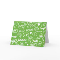 green speech bubbles greeting card 02 cards