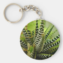 Green Spiky little striped cactus Key Chains
