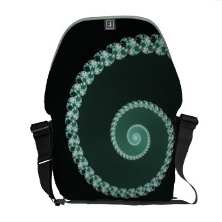 Green Spiral - fractal design Messenger Bag