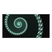 Green Spiral - fractal design Photo Greeting Card