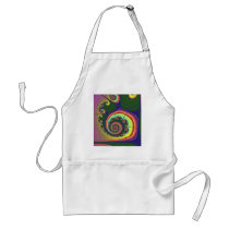 Green Spiral Jewel Fractal Apron