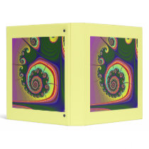 Green Spiral Jewel Fractal 3 Ring Binder