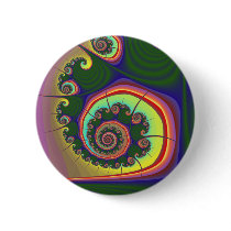 Green Spiral Jewel Fractal Pin