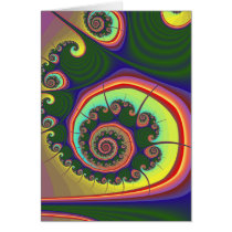 Green Spiral Jewel Fractal Cards