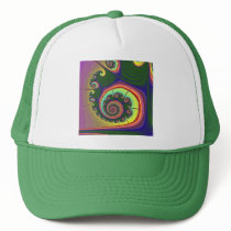 Green Spiral Jewel Fractal Hats
