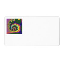 Green Spiral Jewel Fractal Custom Shipping Label
