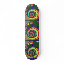 Green Spiral Jewel Fractal Skate Boards