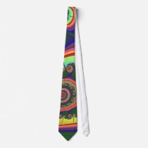 Green Spiral Jewel Fractal Custom Tie