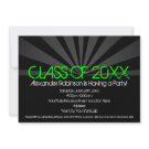 Green Spotlight Graduation Party Invitation invitation