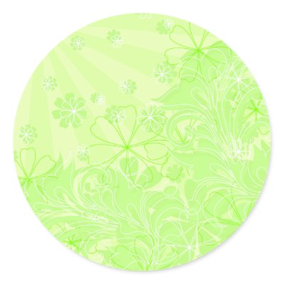 green spring round sticker by VioDeSign