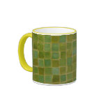 Green Squares Coffee Mug