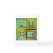Green squares design card