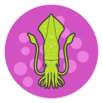 Green Squid Stickers