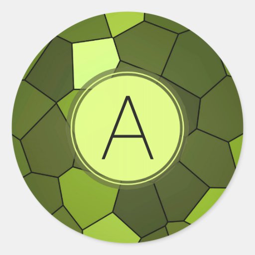 Green Stained Glass Mosaic Round Stickers