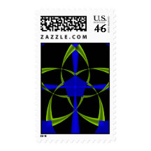 Green Star Fractal Stamp