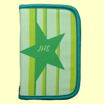 Green Star Initialed Rickshaw Folio planners