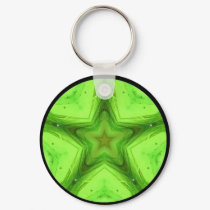 Green Star Mandala Keychain by Apophysis_Rocks Green Star Mandala Keychain