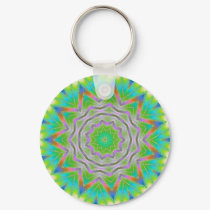 Green Star Medallion Mandala Keychain by Apophysis_Rocks Green Star Medallion Mandala Keychain