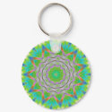 Green Star Medallion Mandala Keychain