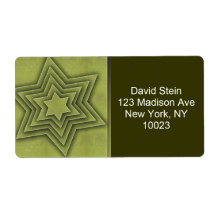 Green Star of David address labels