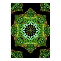 Green Star Pattern Poster posters