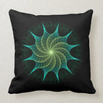 Green Starburst Throw Pillow pillows