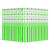 Green Stars And Stripes 1" Binder