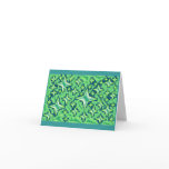 Green Stars Teal Blue Abstract Birthday Greeting Card