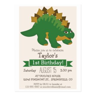 Green Stegosaurus Dinosaur Kid's Birthday Party