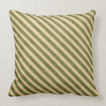 green stipes  American MoJo Throw Pillows