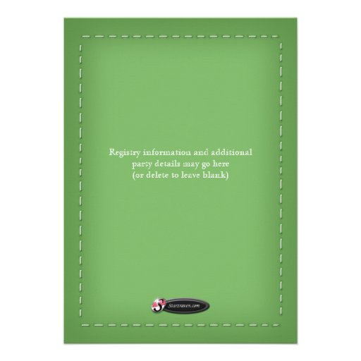 Green Stitched Damask Bridal Shower Invitations
