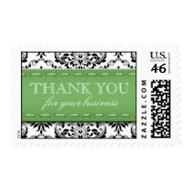 Green Stitched Damask, Thank You for Your Business Stamps
