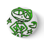GREEN Stitchlip (The Cartoon Cat) "Heroic" Pins