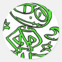 GREEN Stitchlip (The Cartoon Cat) "Heroic" Stickers