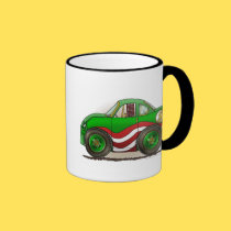 Green Stock Car Mugs mugs