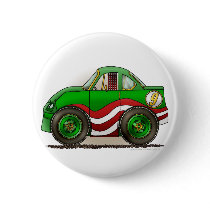 Green Stock Car Pins buttons by art1st Green Stock Car Pins buttons