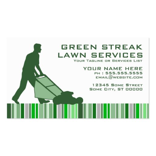 green streak lawn services business card