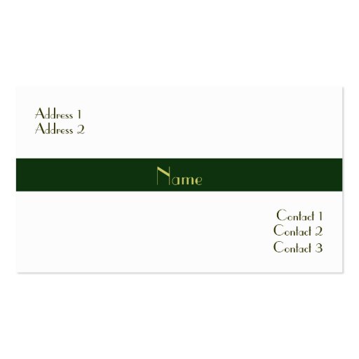 Green Stripe Business Card (back side)