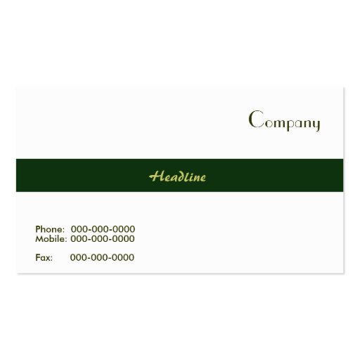 Green Stripe Business Card (front side)