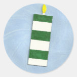 Green Stripe Candle Sticker