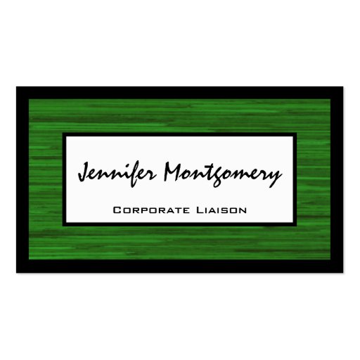 Green Stripe Professional Business Card (front side)