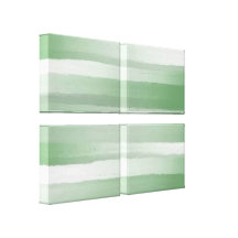Green Striped Abstract Art-Customizable Gallery Wrapped Canvas