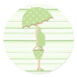 Green Striped Baby Shower Stickers